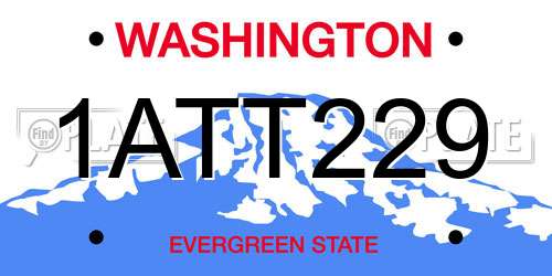1ATT229 Washington License Plate
