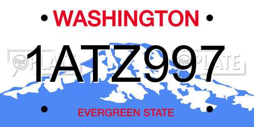 1ATZ997 Washington License Plate