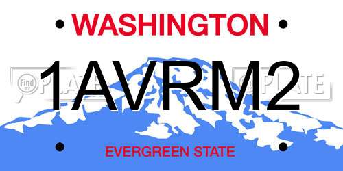 1AVRM2 Washington License Plate