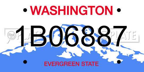 1B06887 Washington License Plate