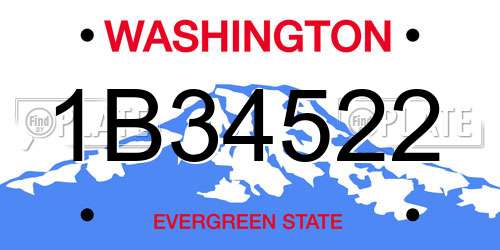 1B34522 Washington License Plate