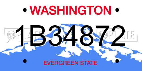 1B34872 Washington License Plate
