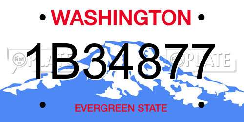 1B34877 Washington License Plate