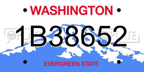 1B38652 Washington License Plate