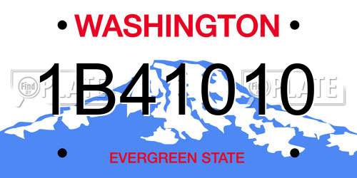 1B41010 Washington License Plate