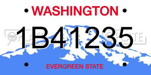 1B41235 Washington License Plate