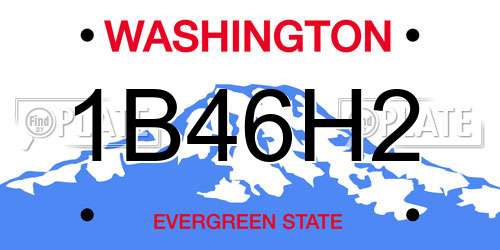 1B46H2 Washington License Plate