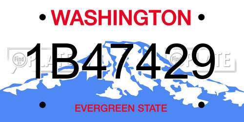 1B47429 Washington License Plate