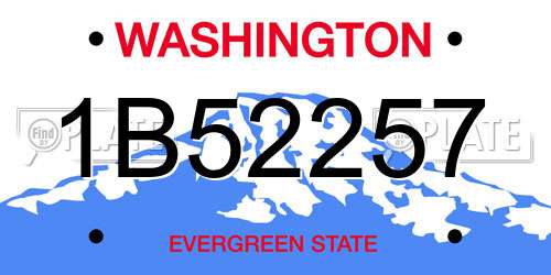 1B52257 Washington License Plate