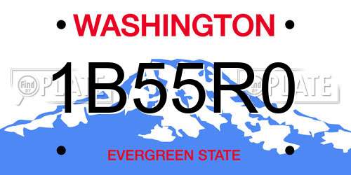 1B55R0 Washington License Plate