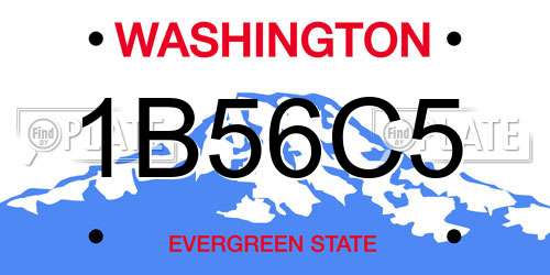1B56C5 Washington License Plate