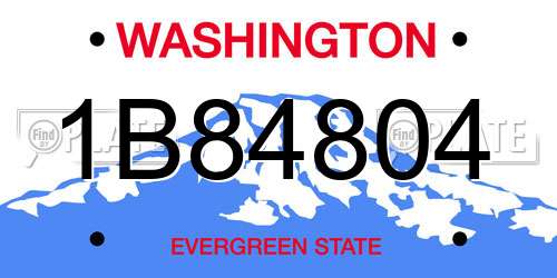 1B84804 Washington License Plate