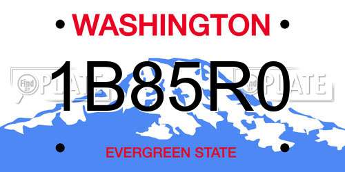 1B85R0 Washington License Plate