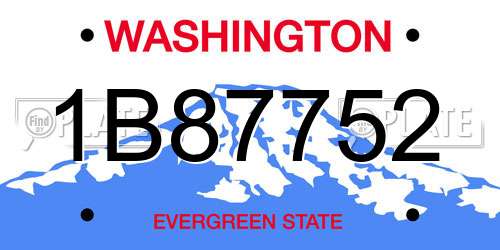 1B87752 Washington License Plate