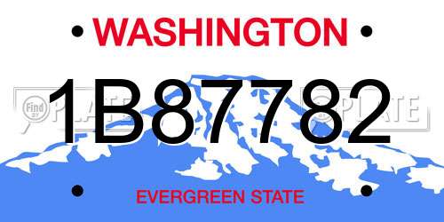 1B87782 Washington License Plate