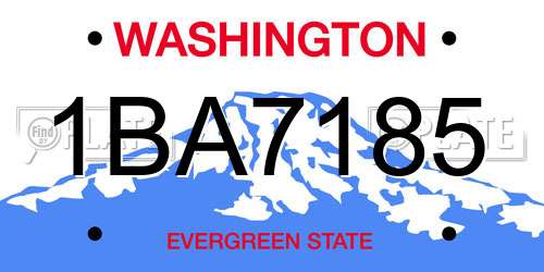 1BA7185 Washington License Plate