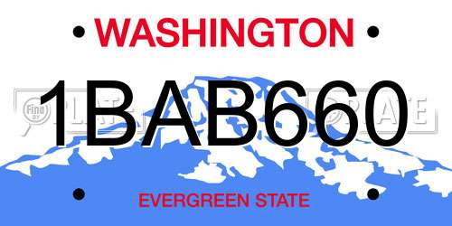 1BAB660 Washington License Plate