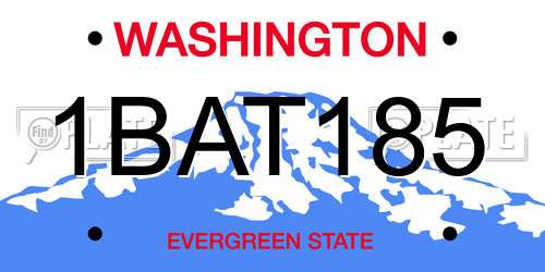 1BAT185 Washington License Plate