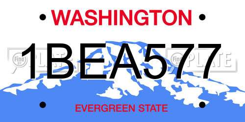 1BEA577 Washington License Plate