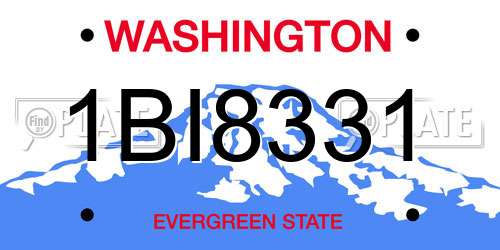 1BI8331 Washington License Plate