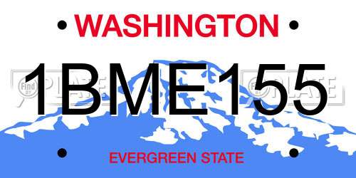 1BME155 Washington License Plate