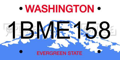 1BME158 Washington License Plate
