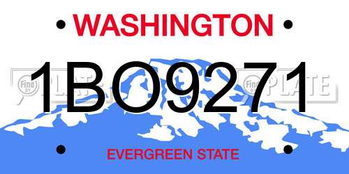 1BO9271 Washington License Plate