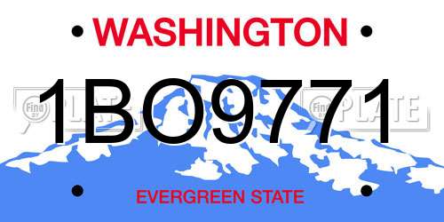 1BO9771 Washington License Plate