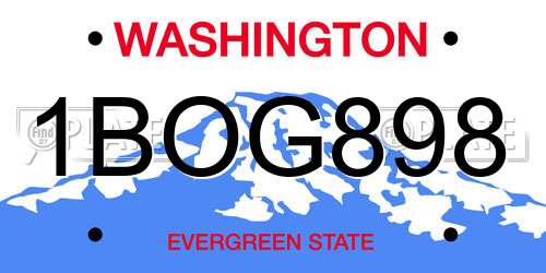 1BOG898 Washington License Plate