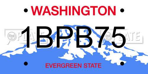 1BPB75 Washington License Plate