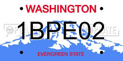 1BPE02 Washington License Plate