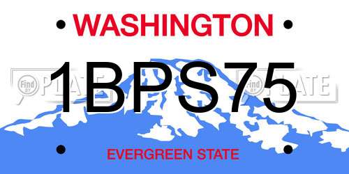 1BPS75 Washington License Plate