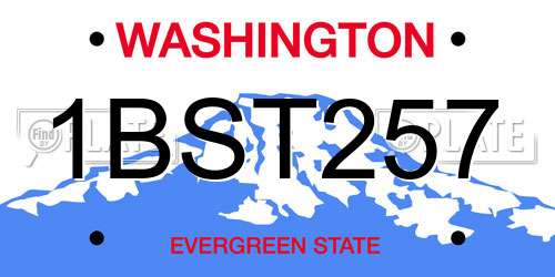 1BST257 Washington License Plate