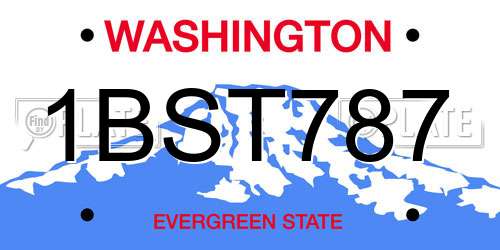 1BST787 Washington License Plate