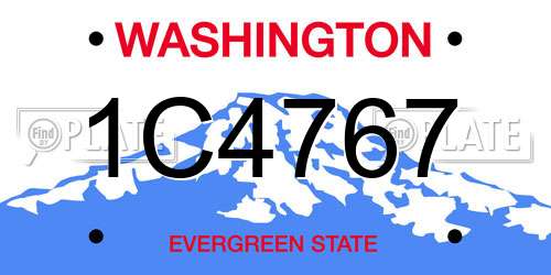 1C4767 Washington License Plate