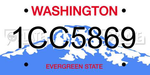 1CC5869 Washington License Plate