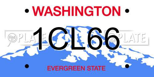 1CL66 Washington License Plate