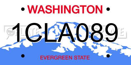 1CLA089 Washington License Plate