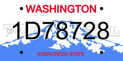 1D78728 Washington License Plate
