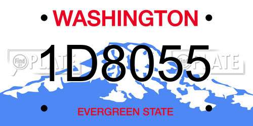 1D8055 Washington License Plate