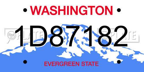 1D87182 Washington License Plate