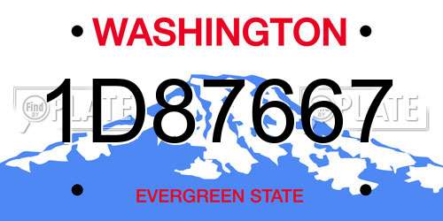 1D87667 Washington License Plate