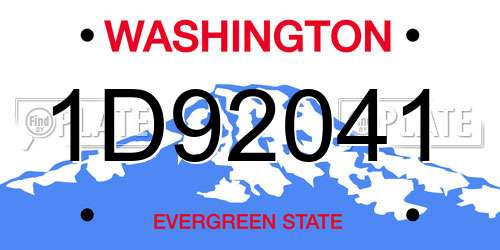 1D92041 Washington License Plate