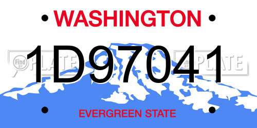 1D97041 Washington License Plate
