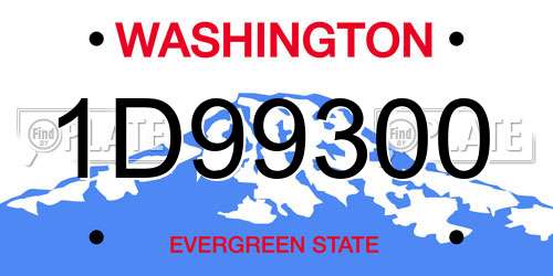 1D99300 Washington License Plate