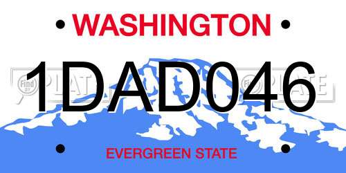 1DAD046 Washington License Plate