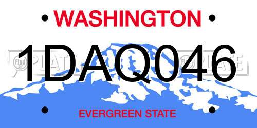 1DAQ046 Washington License Plate