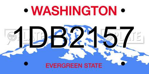 1DB2157 Washington License Plate
