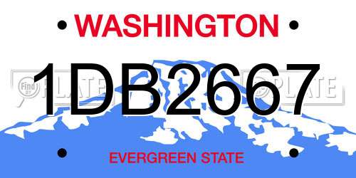 1DB2667 Washington License Plate