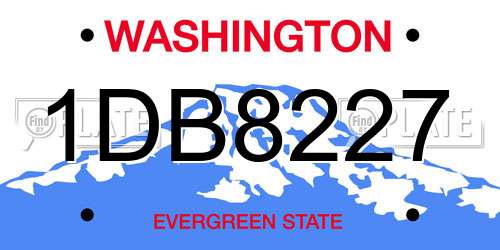 1DB8227 Washington License Plate